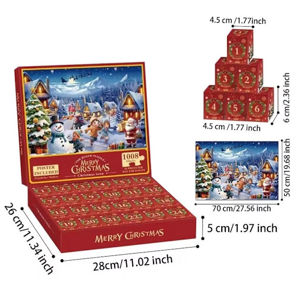 Adventskalender Pussel 1008 Bitar Jul 2025
