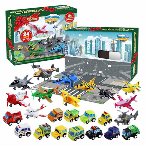 Adventskalender Barnleksaker Bilar och Flygplan