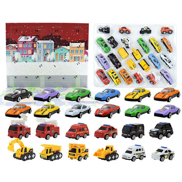 Julkalender med Leksaksbilar Flerfärgad