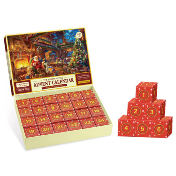 24-dagars pussel adventskalender röd