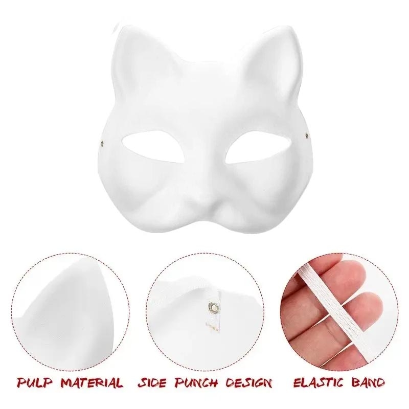 10 Vita Kattmasker för Maskerad