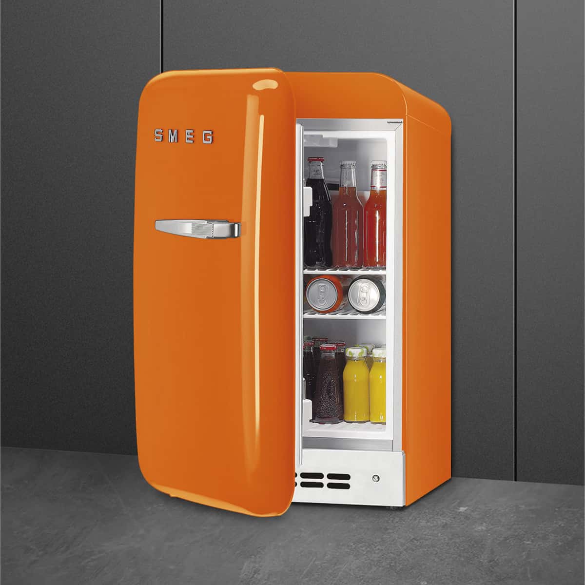 Smeg FAB5R Orange Minibar Högerhäng
