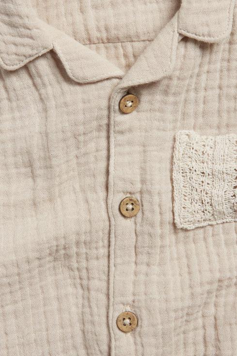 Mörkblå vävda babyshorts med fickor
