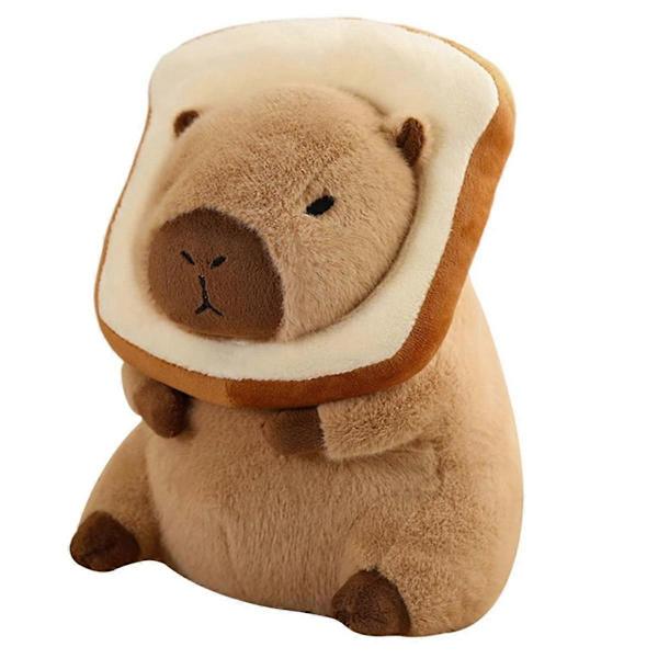 Söt Capybara Plyschkudde med Toast