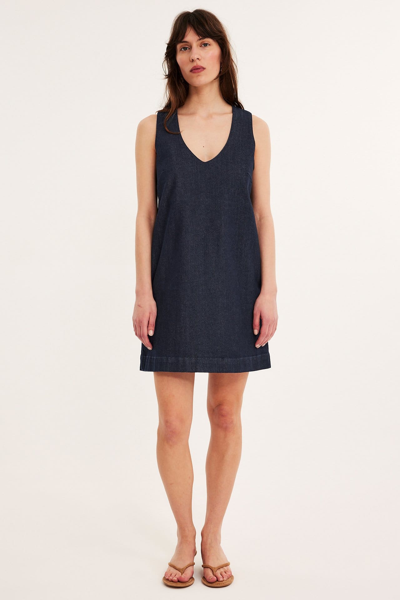 Jeansklänning i mörk denim dam