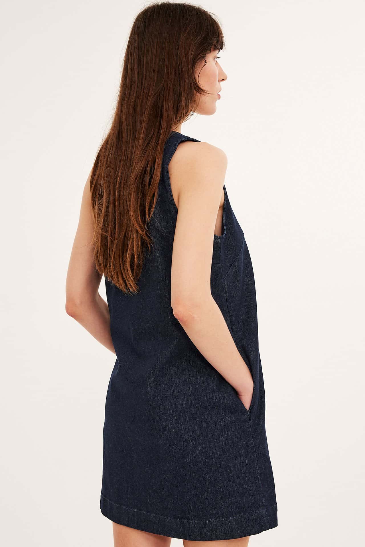 Jeansklänning i mörk denim dam