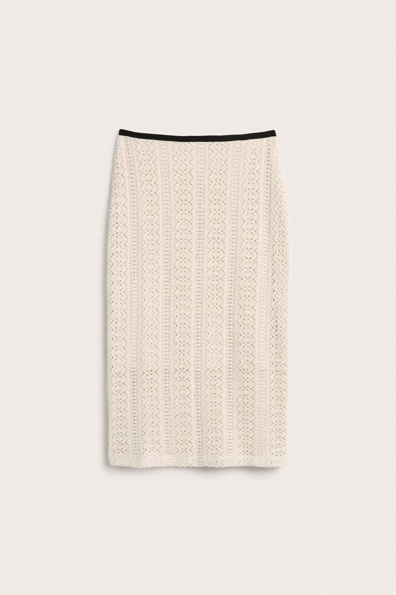 Virkad Offwhite Kjol för Dam