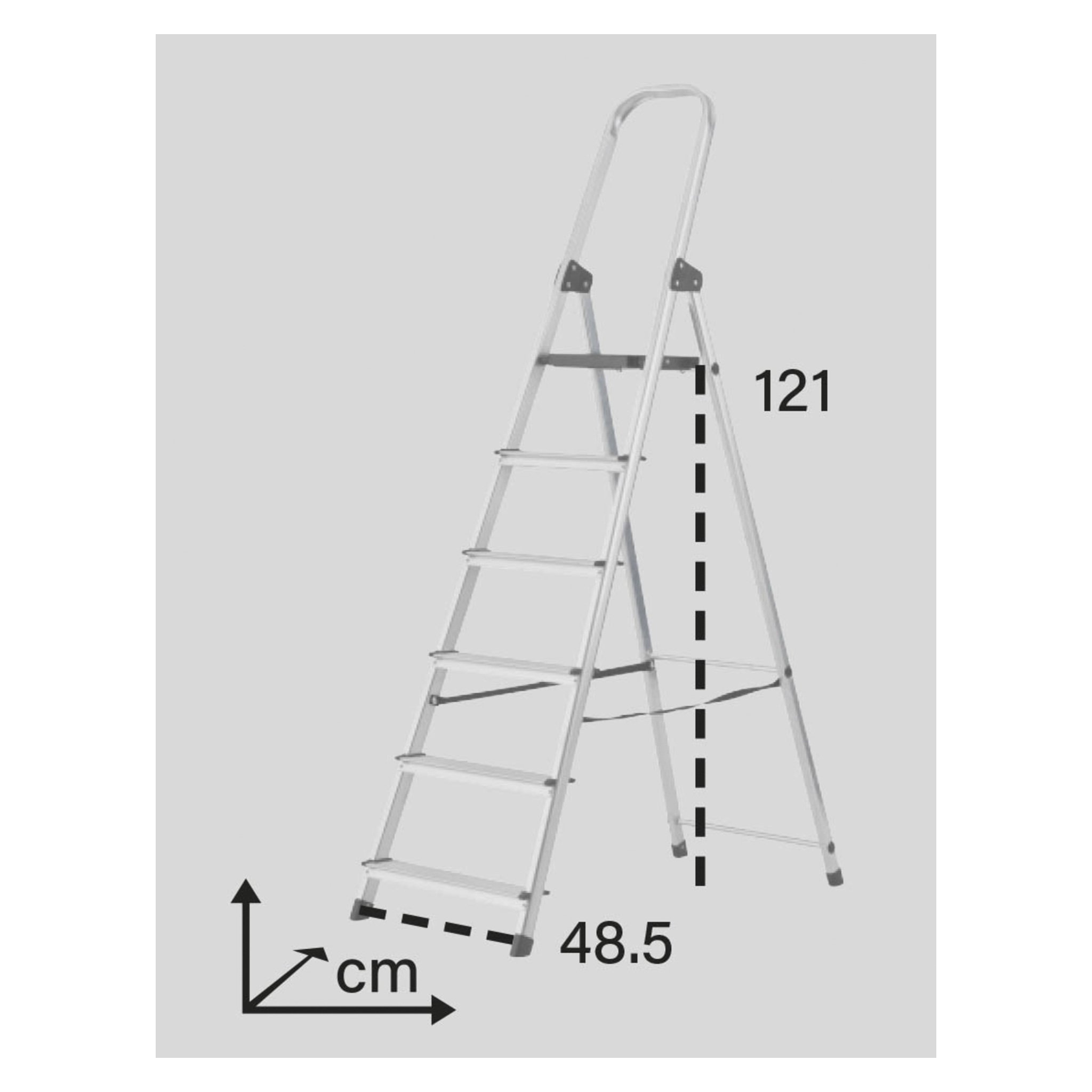 Trappstege i aluminium 182 cm.