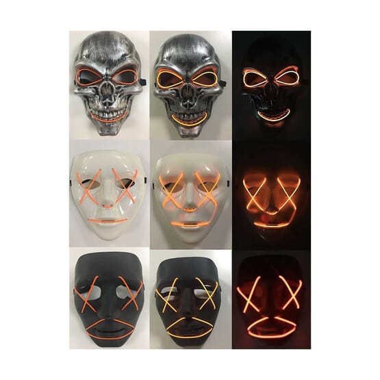 Neon Halloween Mask Set, 3 Styles