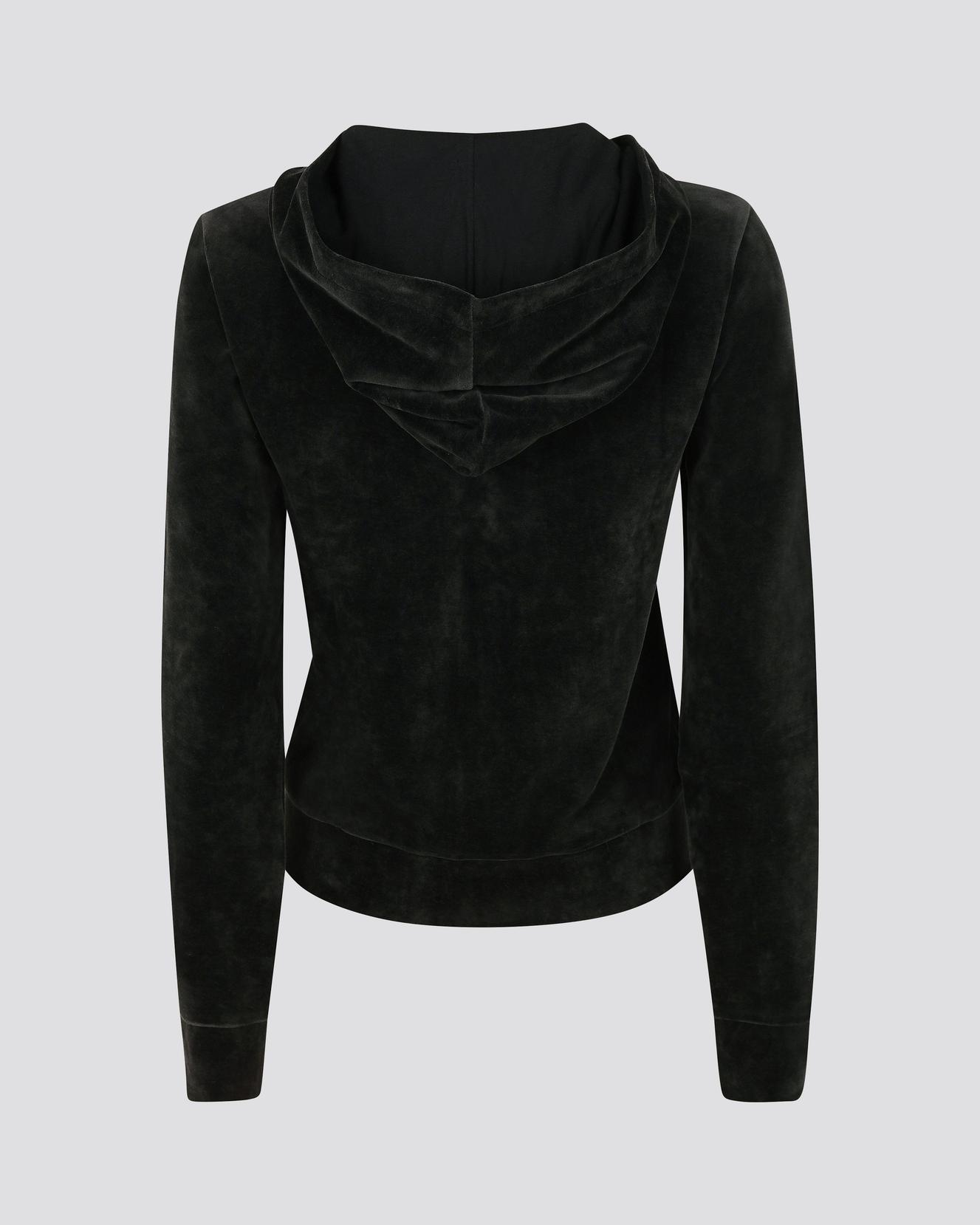 Svart Velour Hoodie för Damer