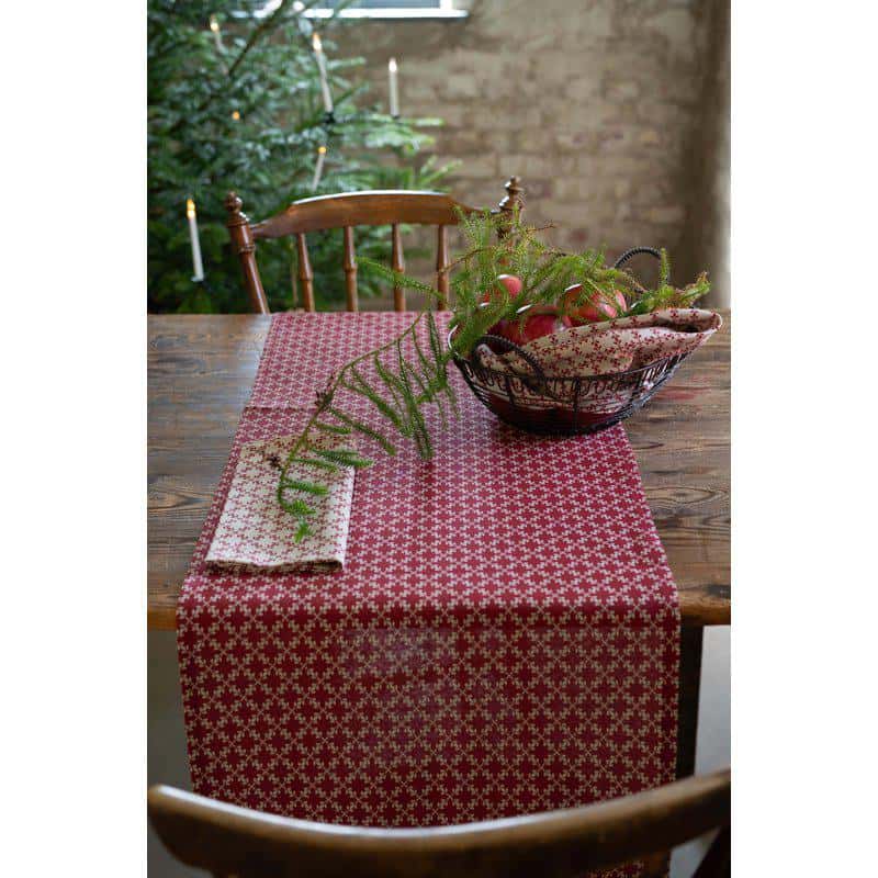 Ines löpare röd 40x140cm juldesign