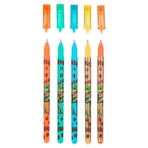 Dino World gelpennor set om 5