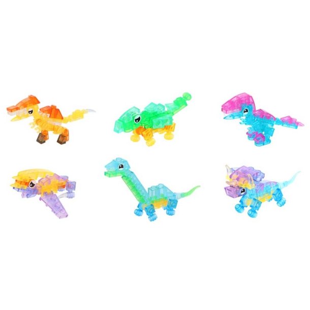 Dinosaurieklossar Set med 12 Blandade