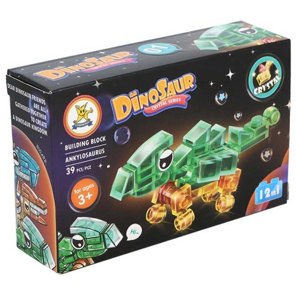 Dinosaurieklossar Set med 12 Blandade