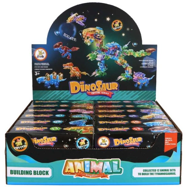 Dinosaurieklossar Set med 12 Blandade
