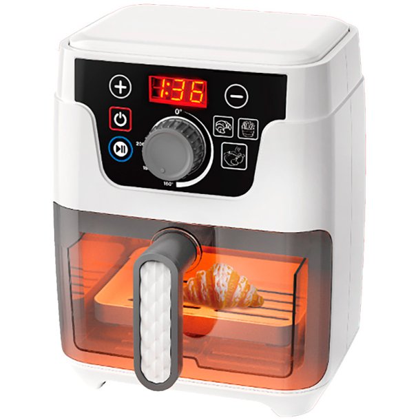 Leksaksairfryer med lampor och lekmat