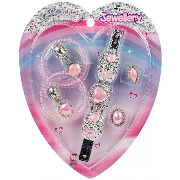 Tjejring, örhängen och armband lekset