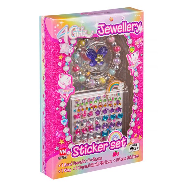 4-Girlz armband och stickers set