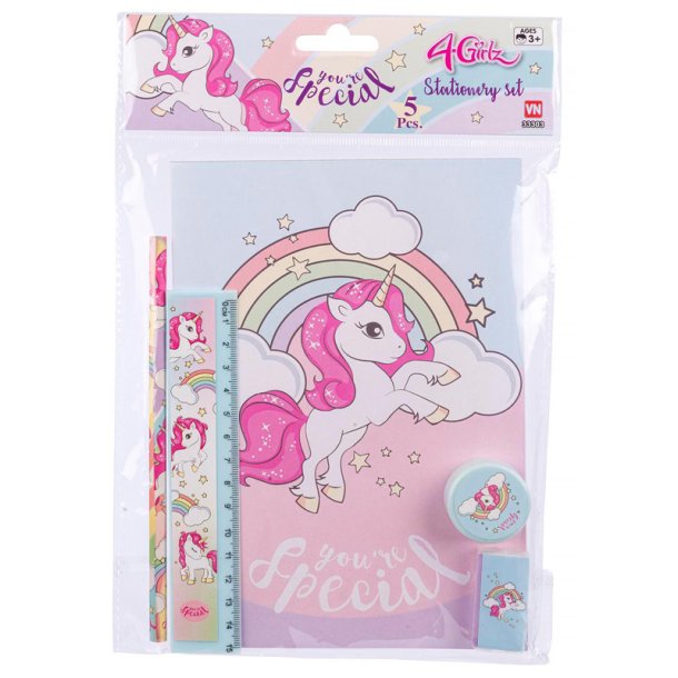 4-Girlz Unicorn Notebook Set 5 Delar