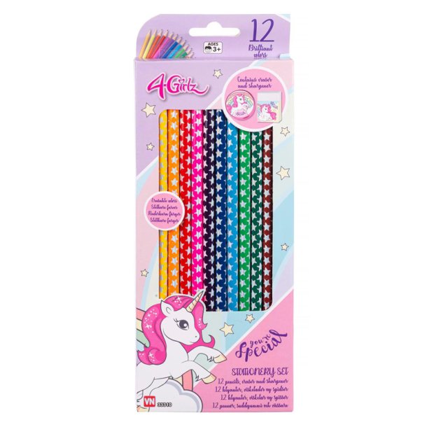 4-Girlz Unicorn färgpennor - 12 st