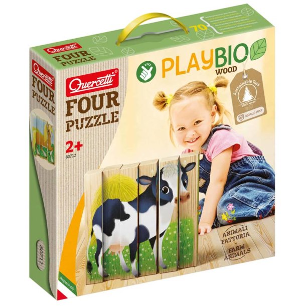 Hållbart träpussel med bondgårdstema