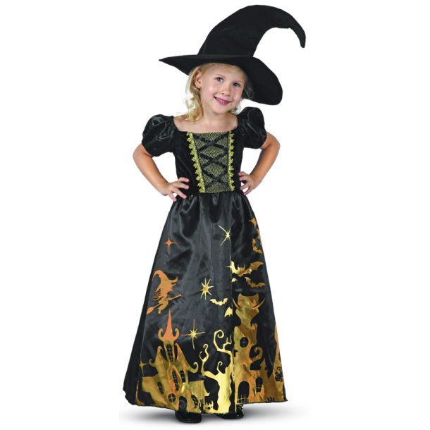 Deluxe Mini Guldhäxa med Hatt och Klänning