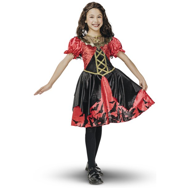 Fladdermus vampyrklänning med elegant tryck