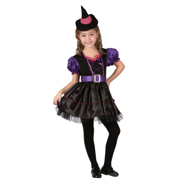 Vacker Lila Häxkostym för Halloween 140 cm
