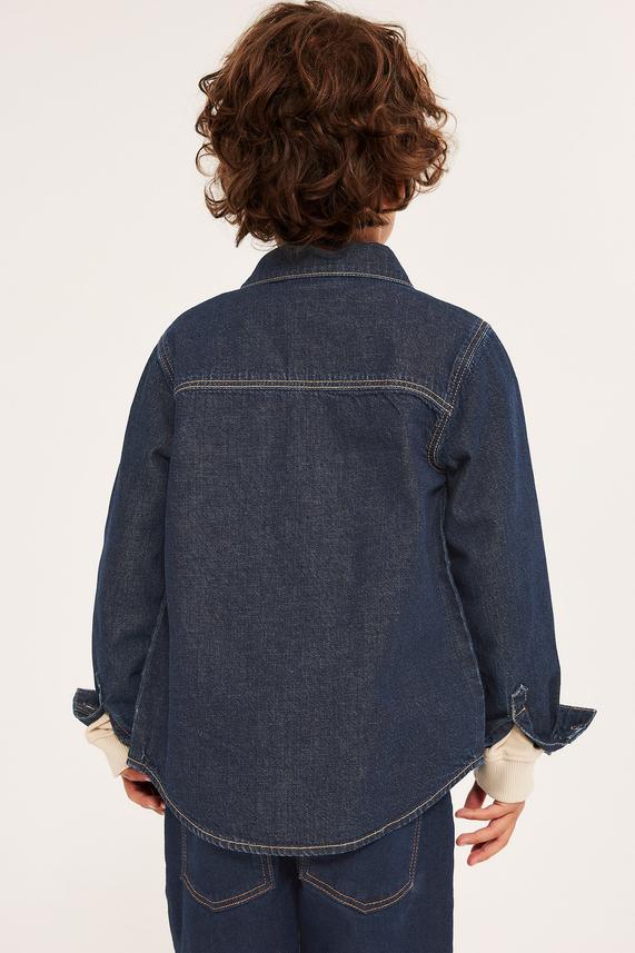 Mörk Denim Jeansskjorta för Barn