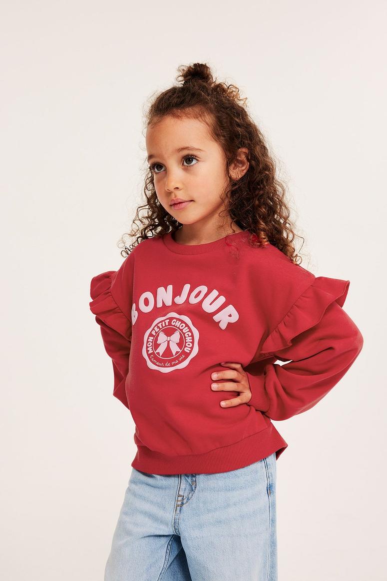 Svart Barnklänning med Körsbärsmönster