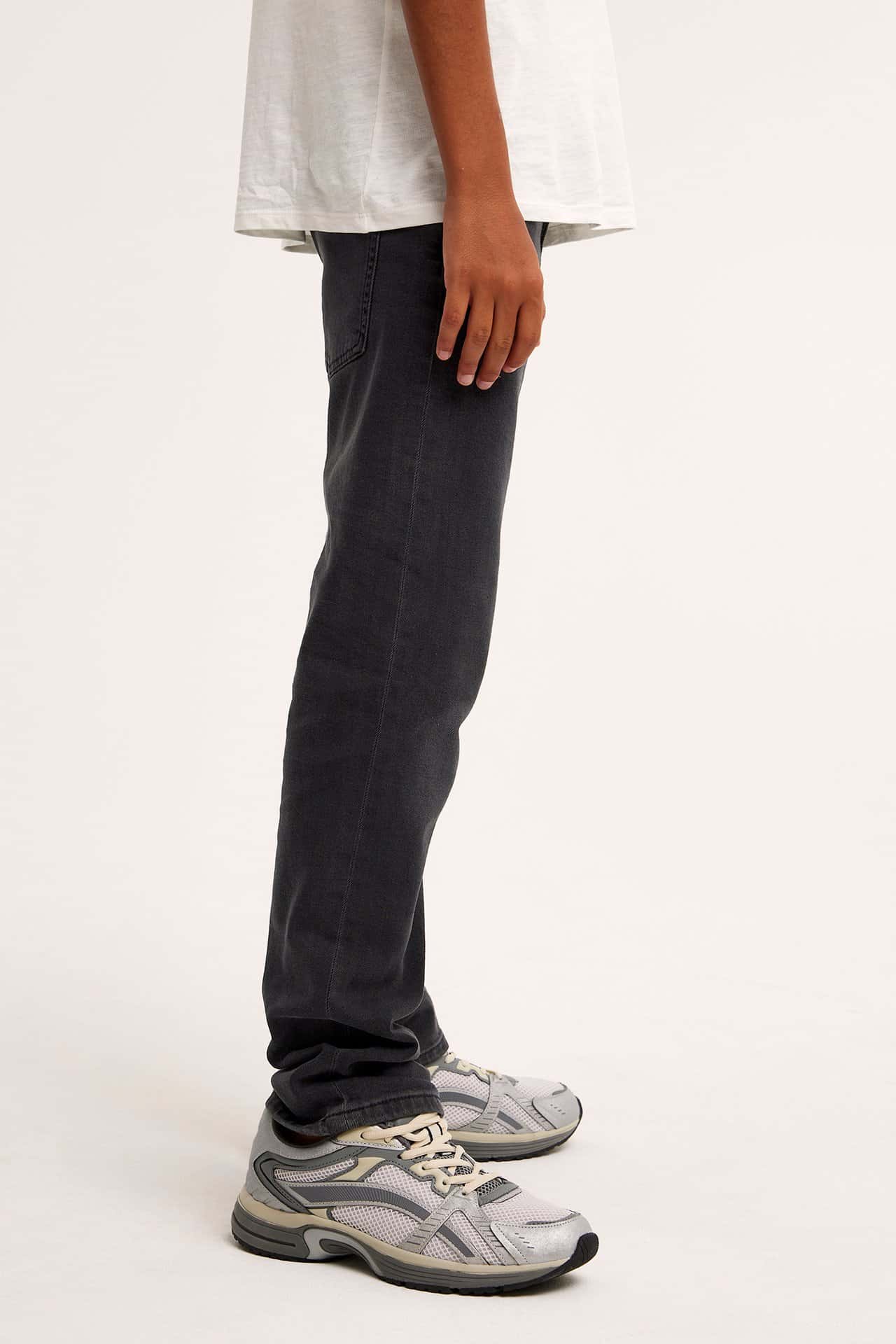 Svarta Midjeva Raka Jeans för Barn