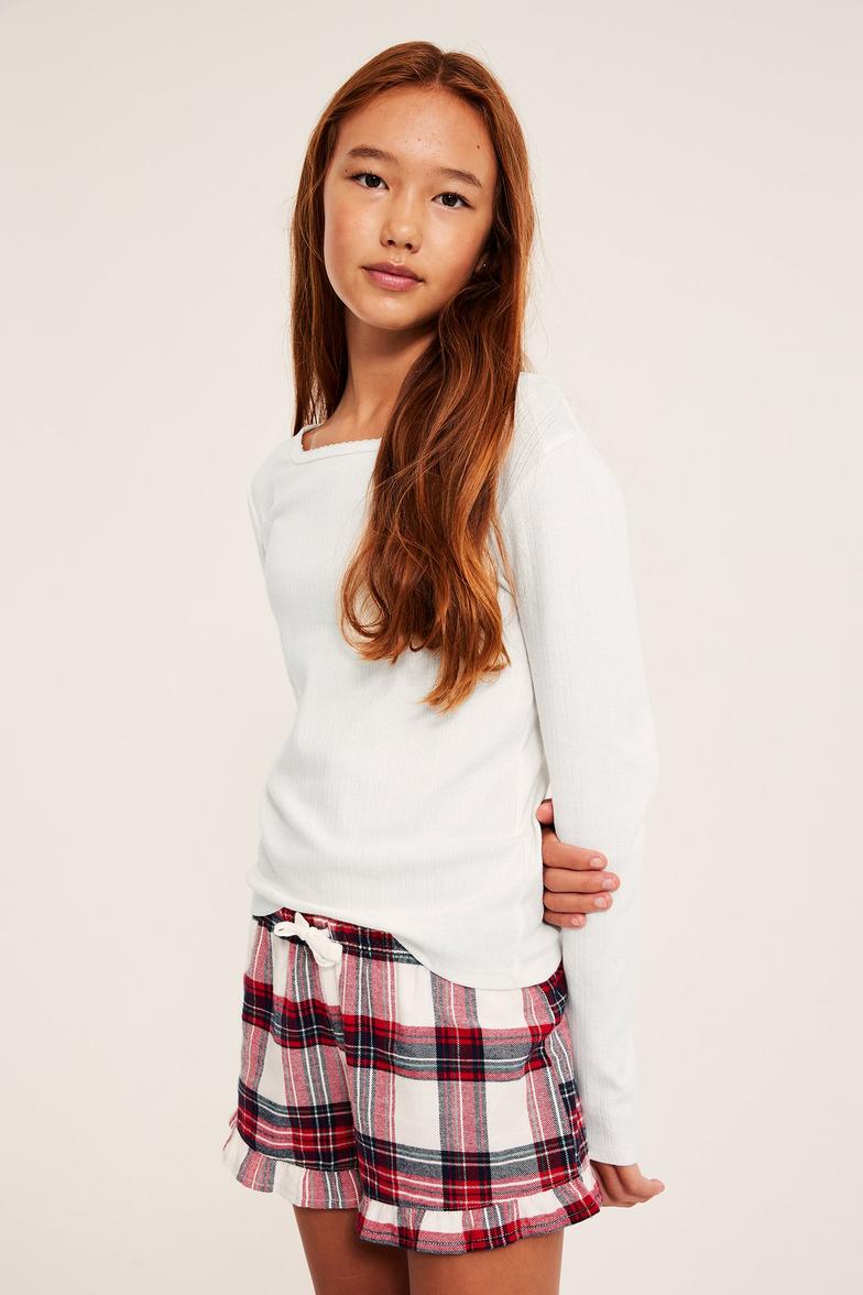 Blå satinskjorts för barn