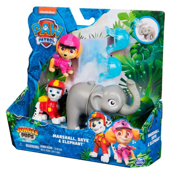 Paw Patrol Jungle Pups Marshall, Skye & Elephant Figure Set