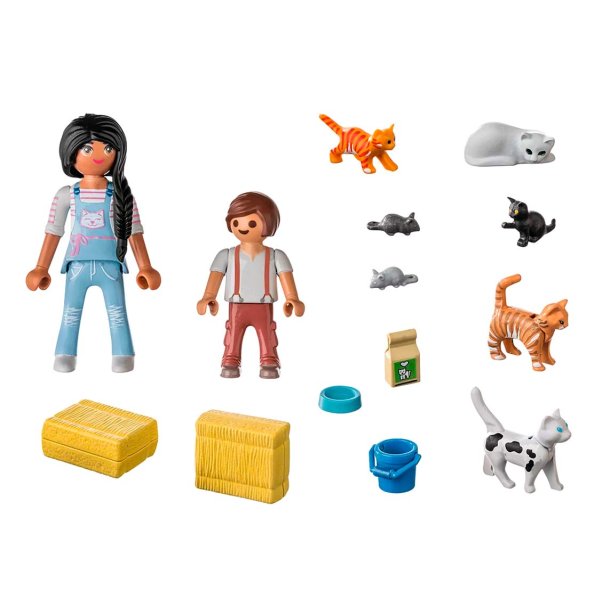 Playmobil 71309 Kattfamilj Lekset 17 Delar
