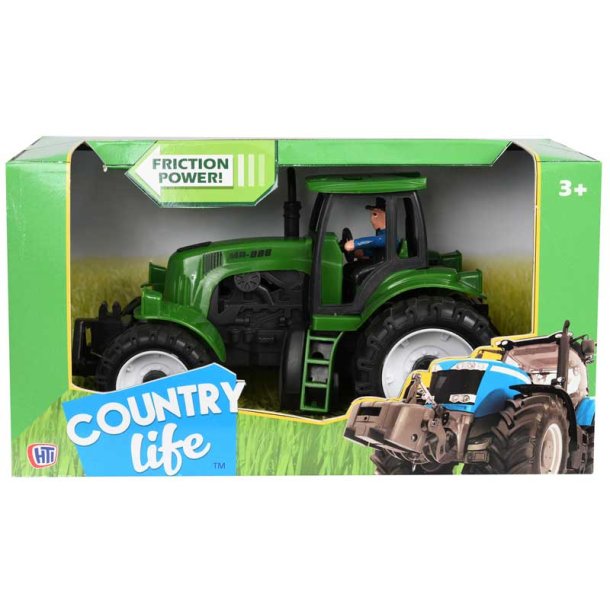 Country Life Traktor Grön med Tillbehör