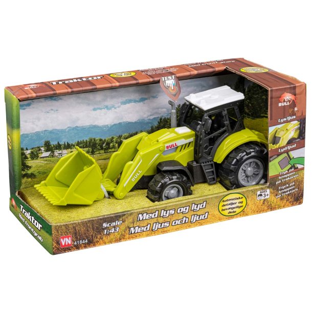 Tjurtraktor med grip, ljus och ljud