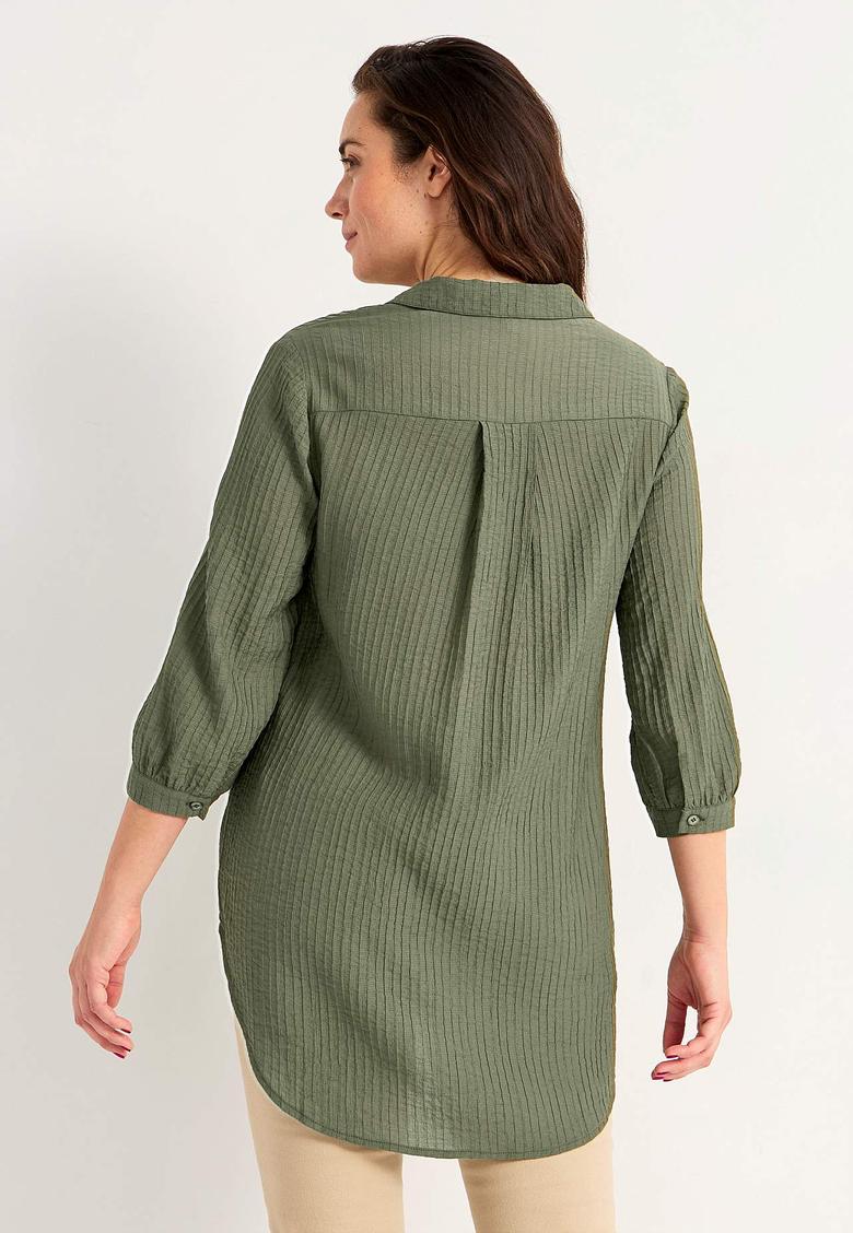 Tunika med struktur i khakigrönt