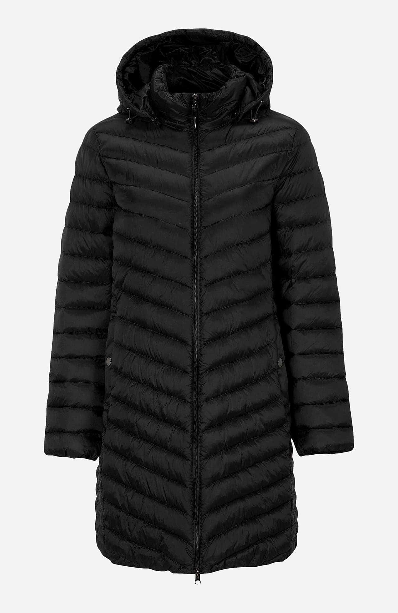 Mönstrad trikåtunika med fickor - Svart