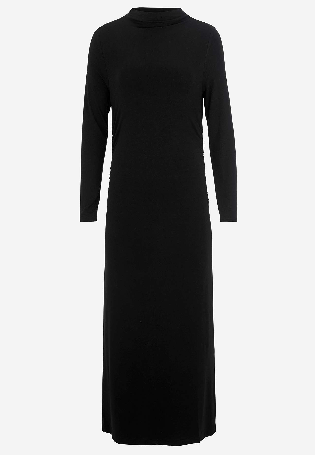 Elegant figurnära trikåklänning i svart