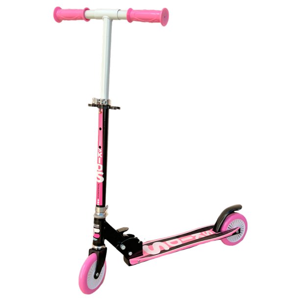 Vikbar rosa sparkcykel med halkskydd