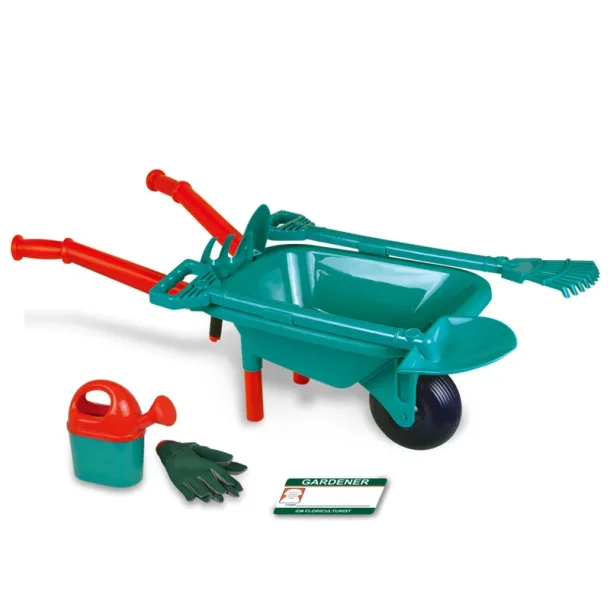 Trädgårdsredskapsset för barn med skottkärra