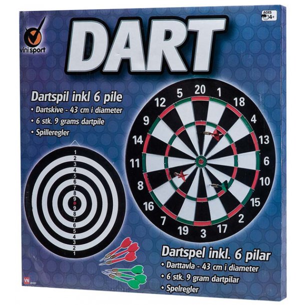 Dartspel med 6 robusta pilar