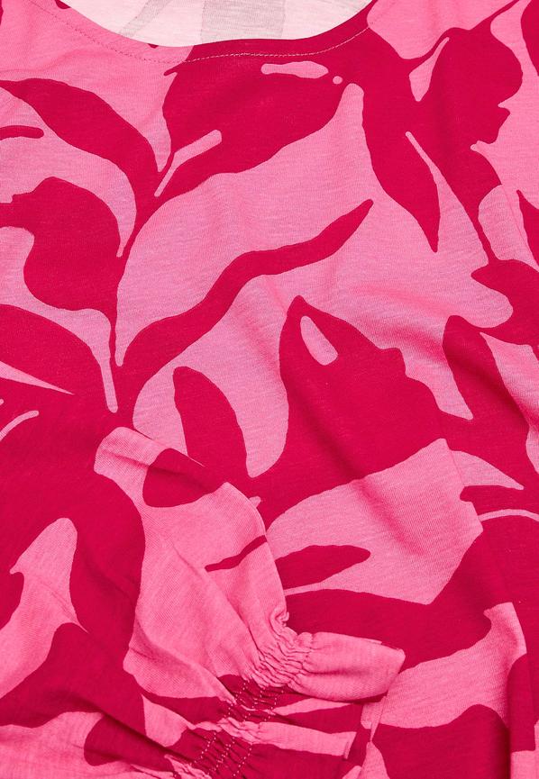 Rosa mönstrad trikåtopp med smock