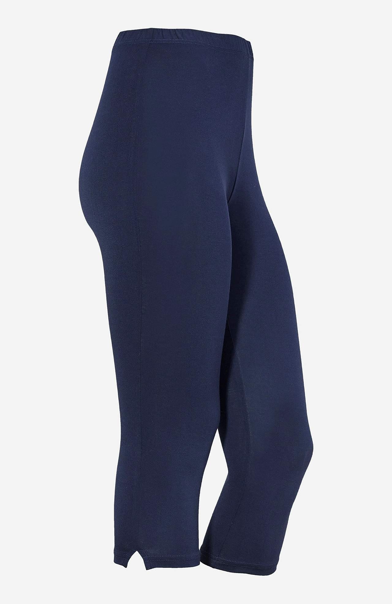 Svarta caprileggings med sidoslitsar