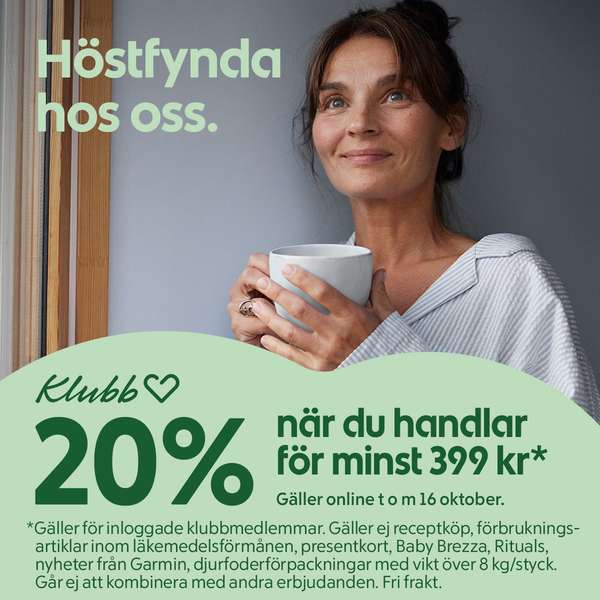 20 % rabatt hos Apotek Hjärtat vid köp för minst 399 kr