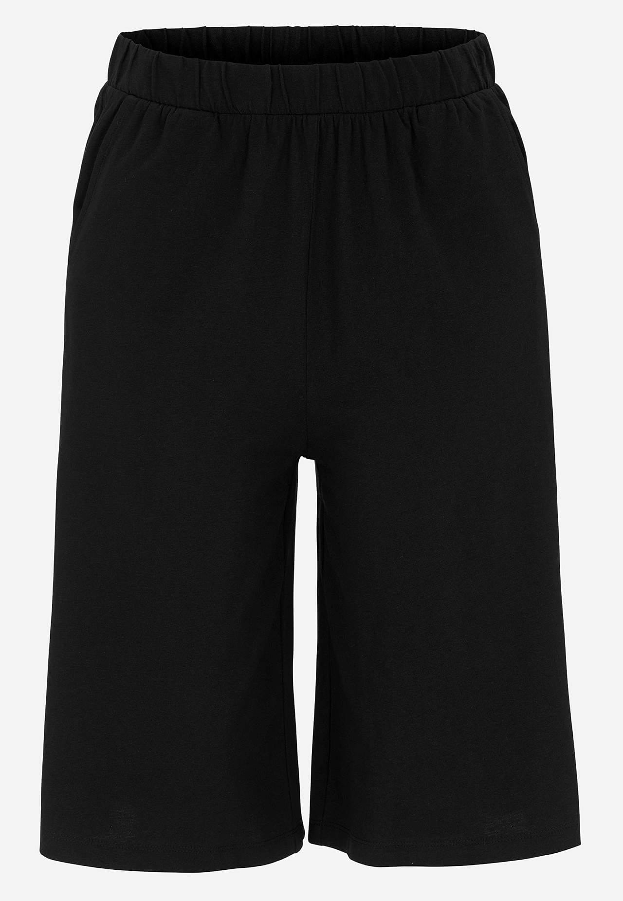 Korta Culottes i Svart Mönstrad Stil