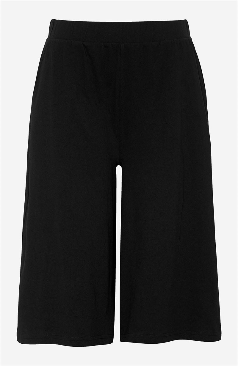 Korta Culottes i Svart Mönstrad Stil