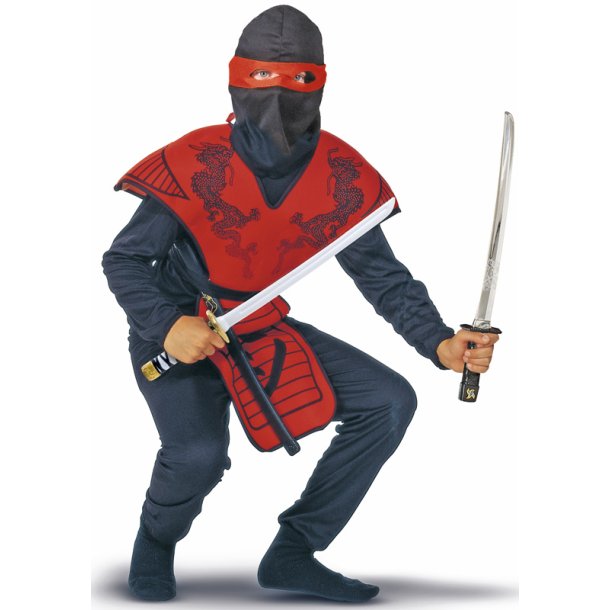 Röd ninjakostym för pojkar