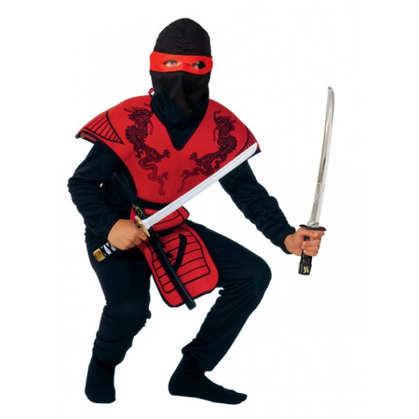 Röd Ninja Halloweenkostym för Vuxna
