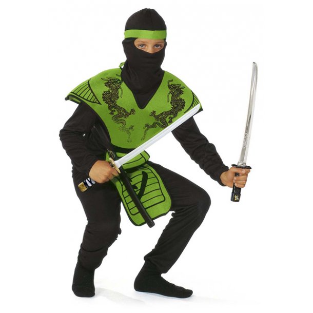 Grön Ninja Kostym för Barn 160 cm